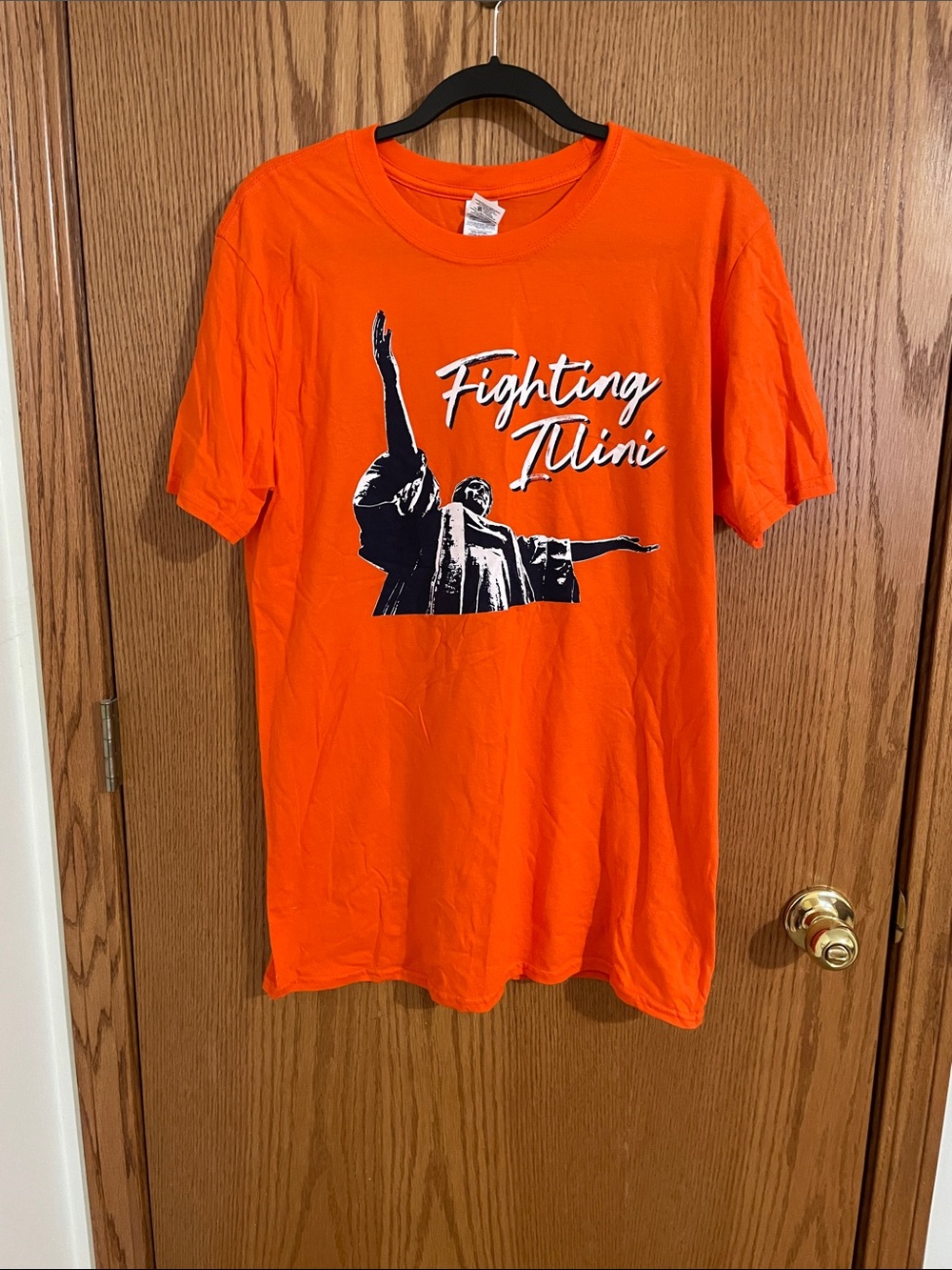 Gildan Orange Graphic 'Fighting Illini' Short Sleeve Tee